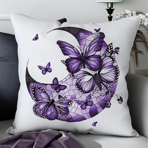 kitphoenix Kit de Coussin avec Crochet à Loquet Paysage Kit Coussin au Point Noué, 43×43CM création de Tapis et Canvas, Kit Tapis Point Noué,Tapis Point Noué Kit