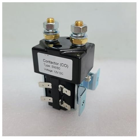 HUAYONGSS contacteurs c.c. pour véhicules Contacteur SW80 12V 24V 36V 48V 60V 72V 80V Relais solénoïde for Chariot élévateur électrique, gerbeur, transpalette, Chariot de Golf(SW80 12V)