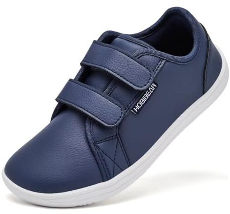 HOBIBEAR Kids Barefoot Shoes Wide Soft Minimalist No Drop Lightweight Fashion Shoes for Boys Girls, dark blue, 1 Wide Little Kid