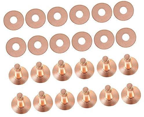 TEHAUX 50sets Leather Rivets Tubular Metal for Luggage Bags and Sofa Crafting Resistant for Leather Repair and Decoration