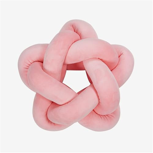 Champracer 1pcs Knotenkissen, Weiches Knoten-Kugelkissen, Fünfzackiger Stern Knotenkissen, Sternen Knot Kopfkissen, für Schlafzimmer, Zuhause, Moderne Knotendekoration 32 * 32 cm (Rosa)
