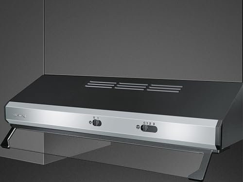 Smeg KSEC61XE3 - Cappa cucina, sottopensile, 60x49 cm, colore Nero, Classe energetica C