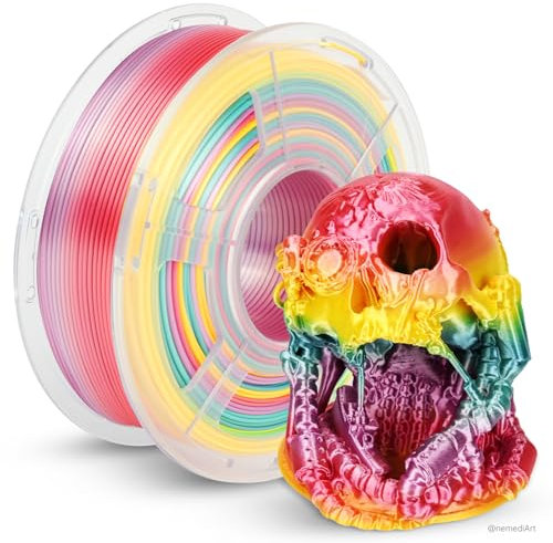 JAYO Silky Rainbow PLA+ Filament 1.75mm Regenbogen #11, 1.1kg/Spule(2.43lbs), Gradient Changing Gleißend, Maßgenauigkeit +/- 0.02mm, Multicolor 3D Drucker PLA Plus Filament