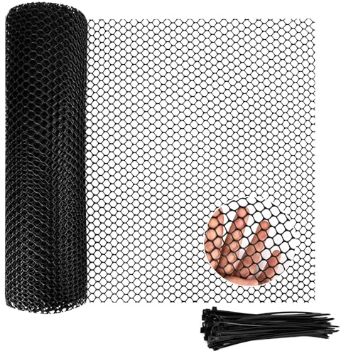Plastic Mesh Fencing, 0.4m x 6m Guard Trunk Protectors, Garden Netting Mesh with 100 Pcs Ties for Poultry, Garden, Pet Barrier, Tree Protectors and Vegetable Protection