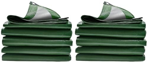 ANQKYO Tarp Wasserdicht 1/2 stücke Große Plane Heavy Duty Verdickte wasserdichte Plane Regen Abdeckung Mehrzweck Outdoor Garten Camping Auto Zelt Sun Shelter(4 x 5m 2pcs)
