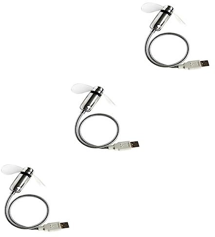 Operitacx 3 Piezas ventilador de reloj creativo mostrar Ventilador de Mini USB digital Luminoso abanico portátil mini LED hoja de de pvc