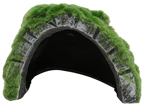 GALPADA Grotta Per Tartarughe Acquario in Resina Ecologica Piattaforma Sole Decorativa, Nascondiglio Naturale Per Pesci e Gamberetti Zona Acquatica