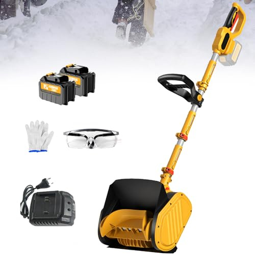 YXFAZPP Pala da Neve elettrica, spazzaneve da 1200 W Senza Fili con Impugnatura Anteriore Regolabile e Asta telescopica, Larghezza di Pulizia 30 cm, spazzaneve Portatile