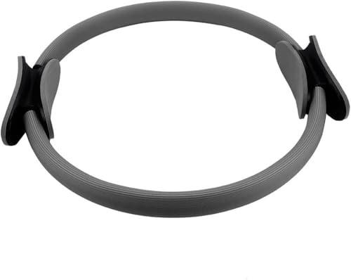 Anello per pilates, anello fitness Magic Circle, 3,6 cm, doppia presa, anello di resistenza per cosce e gambe, colore grigio