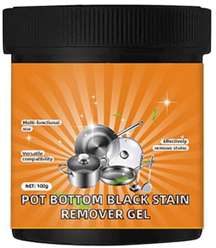 Limpiador para fondos de ollas y sartenes - Gel removedor de manchas negras 100 g | Limpiador ollas acero inoxidable - Para Cocina, Estufa, Horno, Parrilla, Utensilios, Fregadero, Plancha Y Sartén De
