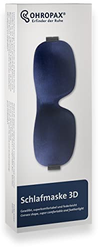 Ohropax Schlafmaske 3D in Blau - Komfortable Augenmaske zum Schlafen - weich geschäumt und hautfreundlich