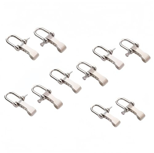 XIZHI Lot de 10 boucles paracorde en alliage réglable en forme de D pour bracelet de survie Argenté