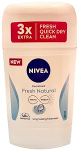 NIVEA Fresh Natural Deo Stift im 6er Pack (6x 50 ml), Deo Stick ohne Aluminium mit frischem Blumenduft, Deodorant mit 48h Schutz pflegt die Haut