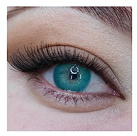 MYSALENS® Lentilles De Contact De Couleur Hidrocor 2 Blue Couleur Naturelle très haute opacité Kit De Rangement Boitier Pince et applicateur Offert 12 Mois sans correction