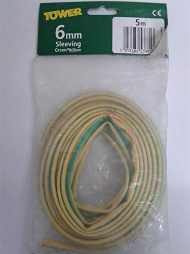 Tower 538813-5 Mtr Coil of 6mm Green and Yellow Earth Sleeving