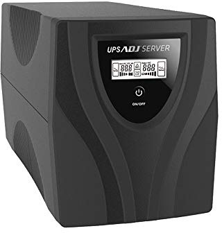 ADJ Groupe de continuité Série Server 3000VA Line Interactive Ups 2020 Watt Écran LCD Onde Sinusoïdale Pure 6 sorties IEC 320 C13 USB RS-232 RJ45/RJ11 In/Out 2 Batteries 12V 9Ah (LxWxH 393x165x198mm)