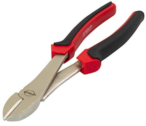Amtech B0260 Pince coupante diagonale de 260 mm, coupe latérale, poignées longues pour une force de coupe forte, acier traité thermiquement, poignées confortables, coupe jusqu'à 3 mm