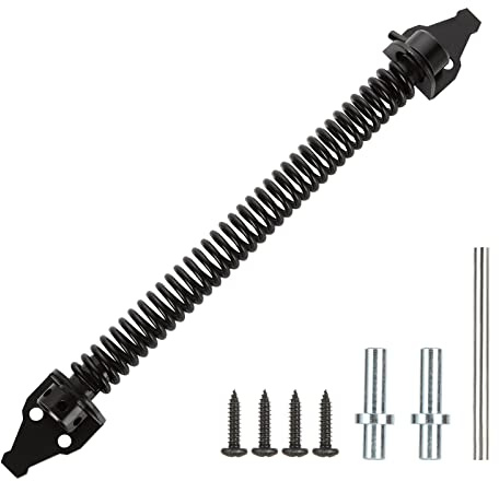 MIVIDE 14 Inch Gate Spring Closer, Adjustable Gate Spring, Self Closing Gate Door Spring, Heavy Duty Gate Spring Closer with Fittings for Wooden Gate