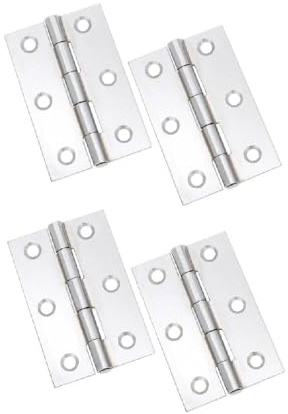 Premium Chrome Butt Hinges 75mm (3-Inch) – 2 Pairs (4 Hinges) for Doors, Cabinets, Cupboards – Rust-Resistant, Heavy Duty with Countersunk Holes