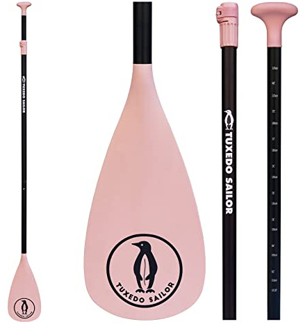 Tuxedo Sailor SUP Paddel， Verstellbares Paddel für Stand-up Paddling，Aluminium Schwimmendes Paddel，3-teiliges oder 4-teiliges Teleskop Paddel 2 in 1