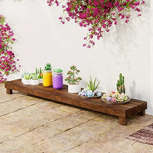Blumenständer Aus Holz Für Den Außenbereich Blumentopfständer Mit Mehrschichtigem Boden Balkonleiterregal Grüner Pflanzenständer Für Den Garten (S : 80x25x12cm)