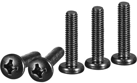 DTGN 20 Stück M6x25mm Pan Head Maschinenschrauben M6 Phillips-Antrieb | Schrauben Bolzen Set, Stahl Schwarzoxid-Finish, metrisches Grobgewinde