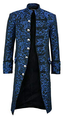 Kswlwccpp Herren Steampunk Frack Mantel, Vintage Mantel Mittelalter Gehrock Jacke Viktorianischen Karneval Kostüm Cosplay Halloween Fashing Smoking Kostüm S-Xxl