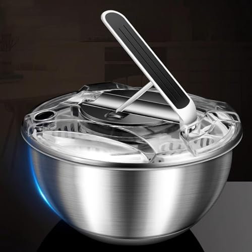 COYEUX Essoreuse à Salade de Type Presse, essoreuse à Salade en Acier Inoxydable de 3,5 L, laveuse de laitue de Cuisine pour Une Salade fraîche, croustillante et Propre, Facile à sécher