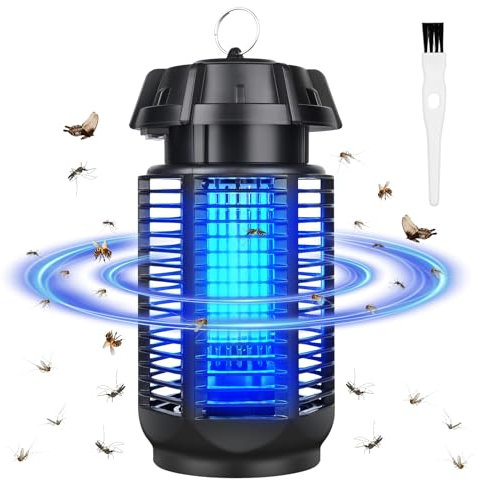 Lampada Antizanzare, GuKKK Lampada Zanzare 20W 3500V UV Zanzariera Impermeabile IPX4, Antizanzare Trappola, Trappola Insetticida Zanzare per Giardino Interno Esterno con Spazzola per la Pulizia