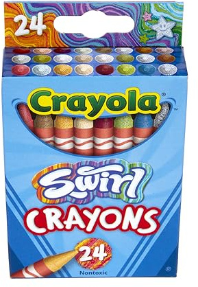 Crayola Swirl Buntstifte (24 Karat), Kinderkreiden, mehrfarbig, Regenbogenfarben, ideal für Kunstprojekte für Kinder, ungiftig, ab 3 Jahren