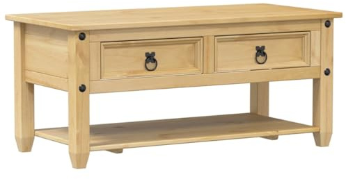 vidaXL Couchtisch mit Schubladen Corona 100x48x45 cm Massivholz Kiefer