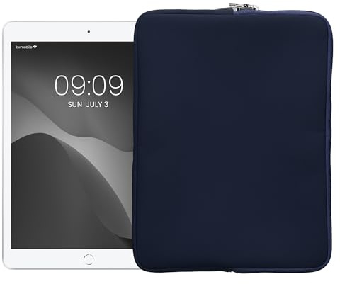 kwmobile Cover Tablet Compatibile con 12,4-12,9 Tablet - Custodia eReader Universale - Copertina Protettiva in Neoprene Blu Scuro