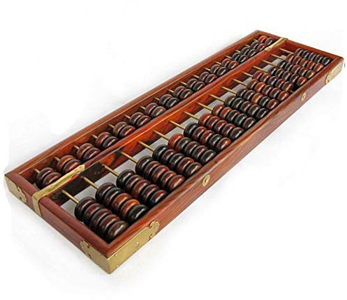 Abacus chinois,Abacus,Abacus pour mathématiques， Abacus en acajou sculpté, ornements artisanaux, extra large, 17 positions, 49 cm, cadeaux d'affaires for le bureau