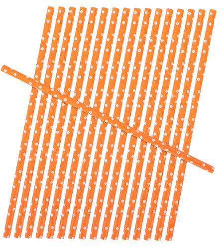 Baluue 100pcs Paper Straws for Party Drinks Biodegradable Straws Stripes for Juice and Craft Projects