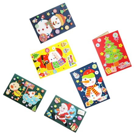 Operitacx 6packung Pack Diy-karten Bastelmaterialien Für Junge Mädchen Weihnachtskarten Zubehör Umweltschonend Und Kindersicher Lernmaterialien Für Kindergarten Und Klassenraum