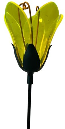 finehomegarden Sonnenfänger Blume am Swingstab Gartenstecker Ø8cm H90cm gelb Stecker Garten