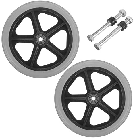 SECFOU 2pcs Solid Front Wheelchair Wheels Heavy Duty Replacement Casters Practical Easy to Install Mobility Accessories for Wheelchairs