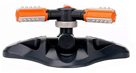Sprinkler de Pelouse à 3 Bras à 360 ° Rotating Irrigation Efficace WATE pour Garden Yard Orange