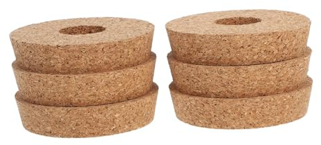 FONDOTIN 6pcs Glass Vase Cork Hole for Hydroponic Terrarium Planters Cork Lids for Canning Jars and Glass Bottles Bud Vases for Table Decoration
