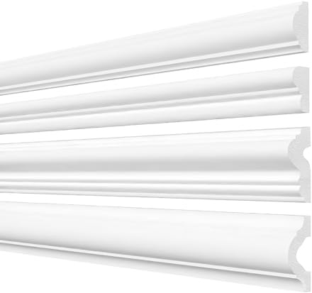 Natural Goods Berlin 1x Wandleiste THEA - Stuckleisten Wand 100 cm - Zierleisten Wand Weiß - Wandleisten Selbstklebend - Wandstuck Bemalbar - Dekorleisten Zuschneidbar - Peel And Stick Wall Moulding