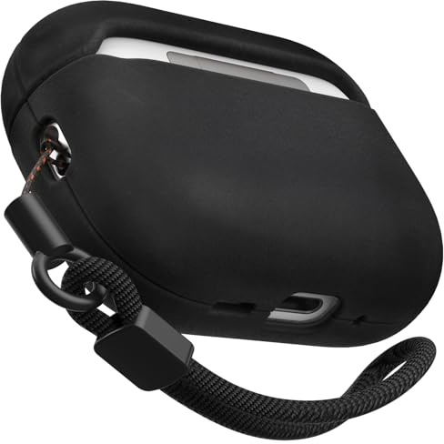 Bouixel Leder Hülle für AirPods Pro 3 (2025), Handgefertigtes Vintage Echtleder Case, MagSafe-kompatibel, Stoßfeste Schutzhülle mit Handschlaufe für Apple AirPods Pro 3. Generation, Schwarz