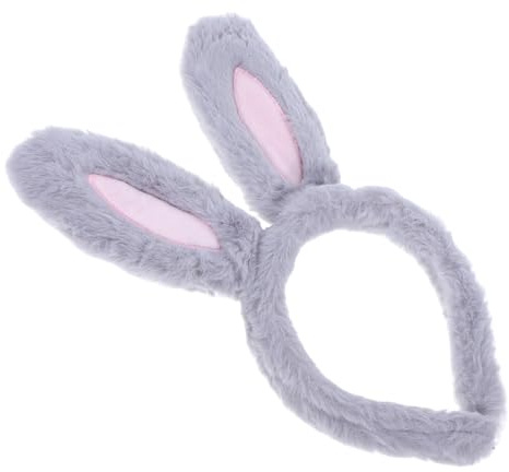 DEARMAMY Kaninöronhårband Småbarn Barnöronhårband Kaninhårband Festbarn Kaninöron Kramar Kaninöron Flockade Håraccessoarer För Flickor Päls Barn Fluffiga Djur Plysch Grå