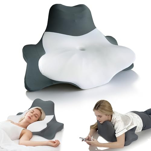 FATIVO Cuscino da Lettura per Letto, Sdraiato, Appoggiato e Prono, Cuscino Cervicale a cuneo per dormire Ergonomico Memory Foam di supporto per mento e schiena su Divano, Letto