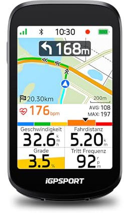 iGPSPORT BSC500 Cykeldator, 3,3-tums pekskärm, kart- och röstnavigering, e-cykelläge, virtuell körning, ANT+BLE, IPX7