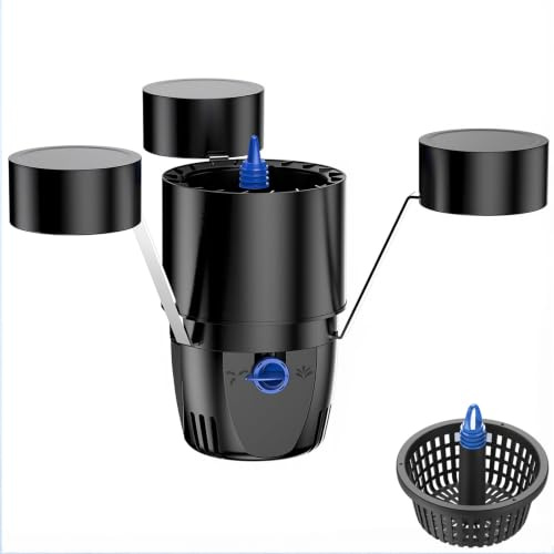 Recogedor de Hojas para Estanque de 45 W, Skimmer para Estanque Eficiente de 2500 L/h con Cambio de Función y 3 Modos de Fuente, Aspirador Flotante con Entrada de Agua de Vórtice de 360°
