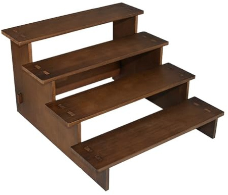 Smyckesarrangör Medium fyrlagers vintage trästege bredare strängarrangör | Armband Display Rack Hårnål Display Rack