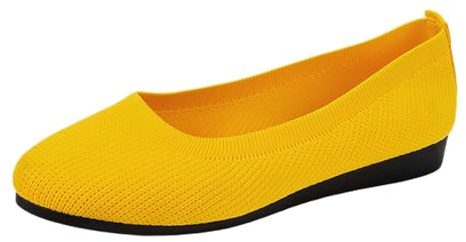 Work Trainers Women’s Casual Knitted Ballerina Slip On Non Slip Trainers Comfortable Breathable Sporty Flat Shoes for Classic Running Women Sporty
