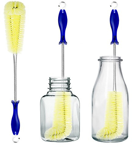 Long Bottle Brush Cleaner -16 Bottle Cleaning Brush Flexional Water Bottle Cleaner Washer Tool for Water Bottles,Cup,Tumblers or Wine Stemware
