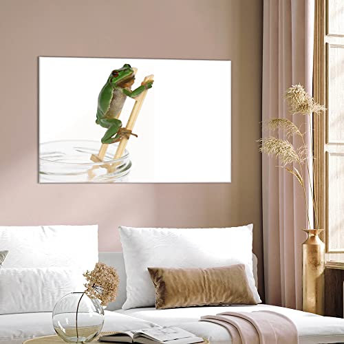 banjado Glas Magnettafel (60 x 40cm) - Magnetwand Glas - Magnetpinnwand als Memoboard - Pinnwand Magnettafel Küche, Büro, Kinderzimmer - Wetterfrosch