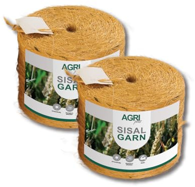 AGRI plus Sisal Bindegarn I 6 Stück = 7560 m I Stärke 300 m/kg I Nachhaltiges Garn für Rundballen-Pressen I Erntegarn für eine sichere Befestigung I Witterungsbeständig, robust & reißfest